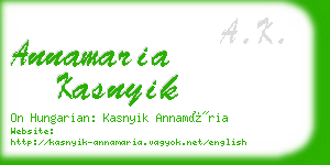 annamaria kasnyik business card